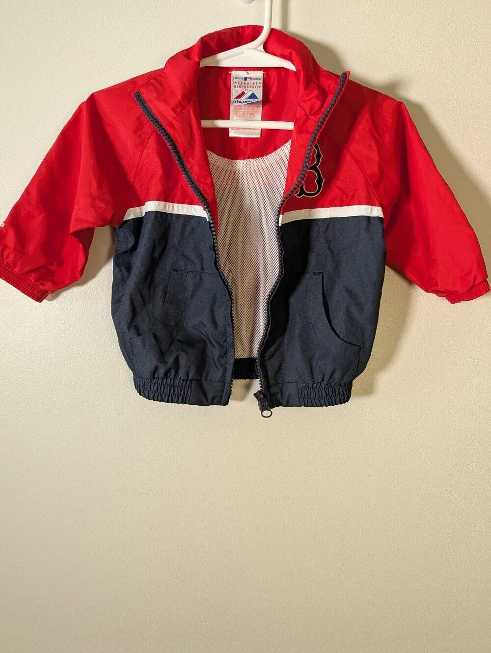 Majestic Boston Red Socks Infant Windbreaker Jacket Sz 6/9 Months